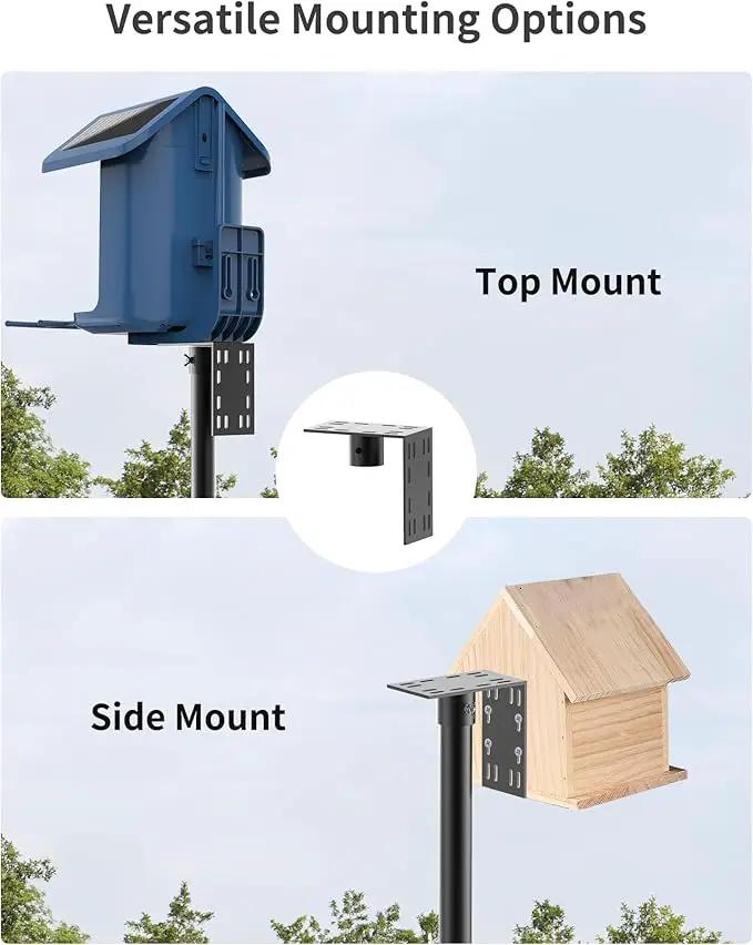 Bird Feeder Pole with Squirrel Baffle - 90 Inch Bird House Pole with Semicircular Hook for Outdoors, Squirrel Proof Baffle with Stainless Steel Spring for Better Defense, Slip-Fit Connection by GreenHaven Gardens