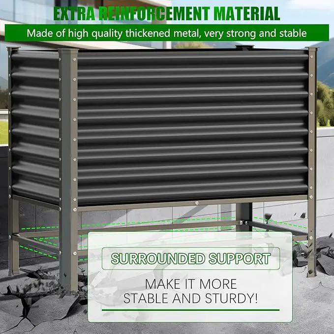 Doniks 2PCS Raised Garden Bed with Legs, 48×24×37in Large Outdoor Metal Galvanized Garden Planting Box,900lb Capacity for Vegetables Lawn Green Flowers, Fruits, Terrace by GreenHaven Gardens