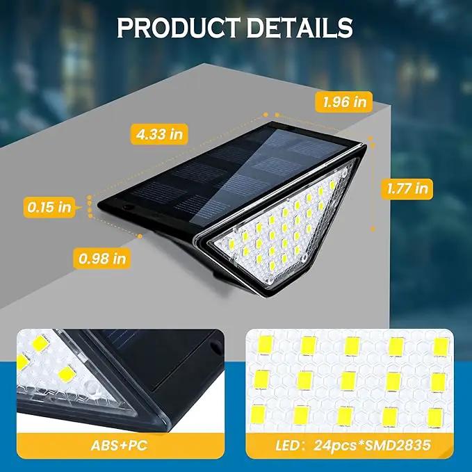 SOLPEX Solar Step Lights for Outside, 24 LEDs Solar Stair Lights Outdoor Waterproof Decor for Stair, Porch, Step, Deck, Fence, Front Door, Balcony, Patio, Wall, Yard, Garden(6 Pack, Warm White) by GreenHaven Gardens