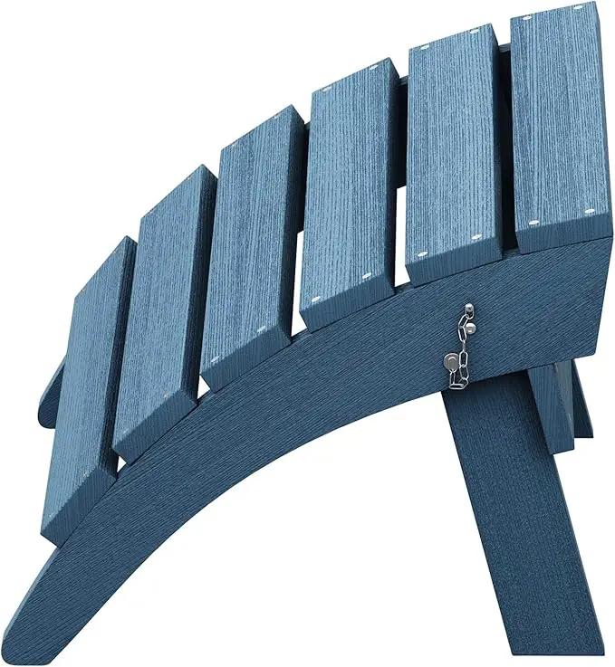 SERWALL Folding Adirondack Footrest Without Assembly, All Weather Use Adirondack Footstool, Blue by GreenHaven Gardens