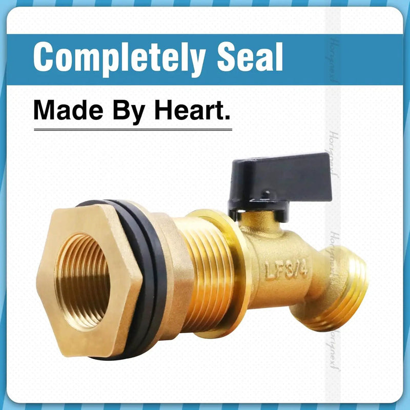 GHT 3/4 spigot for rain barrel parts kit, brass water barrel spigot for 5/25/50/55 gallon bucket, bulkhead valve for rainwater drum garden hose connector and drain valve diy kits by GreenHaven Gardens