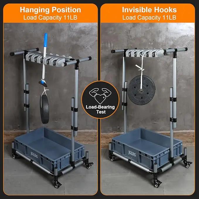 Freestanding Mobile Cleaning Tool Storage Rack, Mop and Broom Holder (M2) by GreenHaven Gardens
