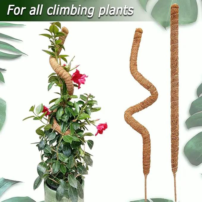 2 Pack Moss Pole, 28 Inch Bendable Moss Pole for Plants Monstera, Moss Poles for Climbing Plants Indoor, Coir Plant Pole Sticks Support Stakes for Potted Plant, Pothos, Philodendron by GreenHaven Gardens