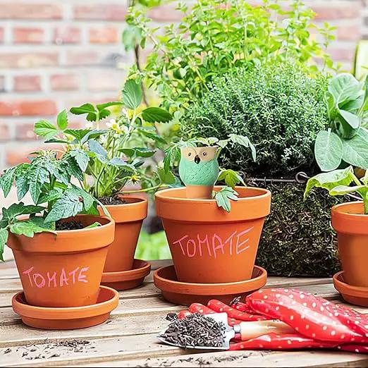 4 Pack Terracotta Watering Spikes, Vacation Self-Watering Planters Devices - Continuous Moisture with Slow Release Watering System - Perfect for Indoor Outdoor Plants (Owl Shape) by GreenHaven Gardens