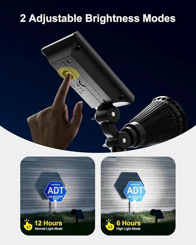 4 Pack Solar Spotlights Outdoor Waterproof for Tree, Statue, Flower, Pot, Bush, Wall, Bright LED Outside Landscape Flood Lights for Security Uplighting Yard, Garden, Driveway, Walkway, House, Fence by GreenHaven Gardens