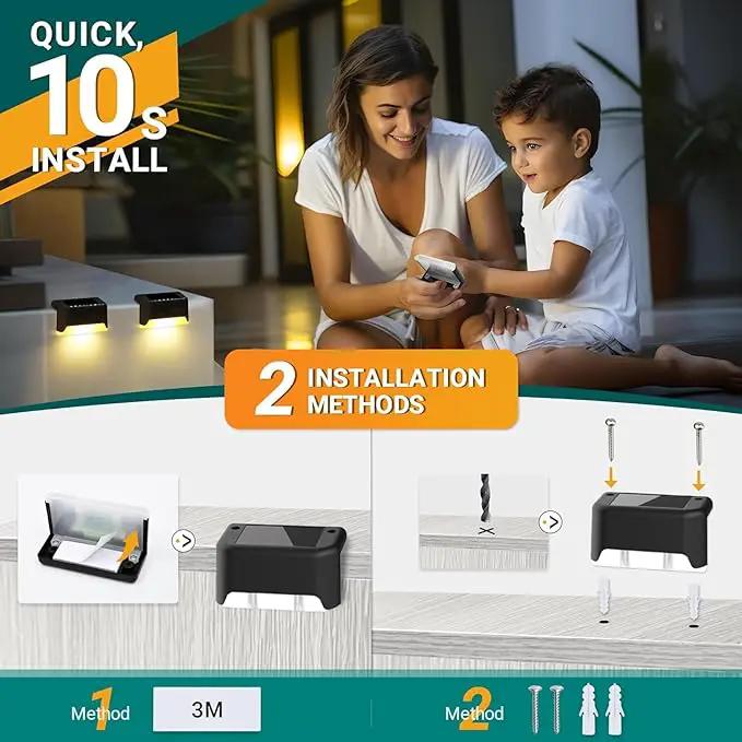 Solar Deck Lights Outdoor Waterproof 12Pack, Solar Powered Step Lights for Outside Stairs, Step, Fence, Yard, Patio, and Pathway(Warm White) by GreenHaven Gardens