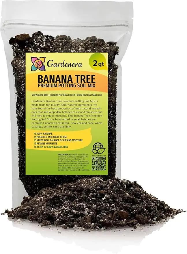 Organic Banana Tree Soil Mix - Specially Designed for Thriving Banana Plants - Nutrient-Rich Blend for Healthy Root Development and Lush Foliage (2 Quart) by GreenHaven Gardens