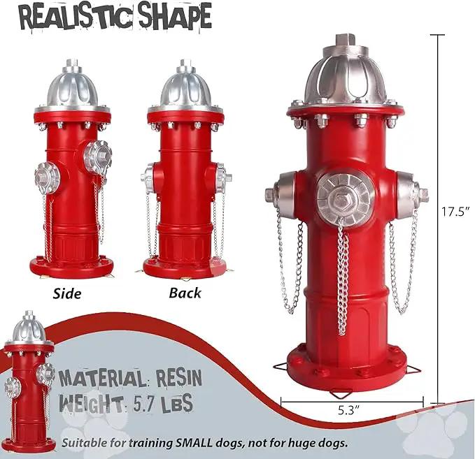 Dog Fire Hydrant Pee Post, Dog Pee Post Training Statue, Resin Fire Hydrant Statue for Dogs to Peed on, Backyard Lawn Decor, Firefighter Gifts for Men (17.5 inch) by GreenHaven Gardens