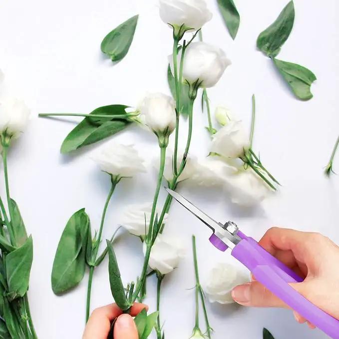 Flower Scissors, Strong Floral Shears, Premium Steel Garden Pruning Shears Floral Fruits Leaf Scissors Hand Pruner Snip Trimming Tool for Gardening Flower Arrangement, Purple by GreenHaven Gardens