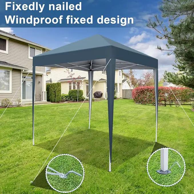Outvita 6.5x6.5ft Pop Up Canopy Tent, Outdoor Instant Shelter Folding Canopy with Carry Bag for Commercial Events, Party, Backyard BBQ, Camping Blue by GreenHaven Gardens