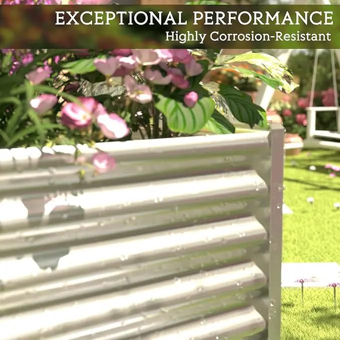 3 Pack 8x4FT Galvanized Raised Garden Bed Outdoor,Metal Garden Bed for Vegetables,Steel Raised Beds for Gardening,Above Ground Garden Box for Flower by GreenHaven Gardens