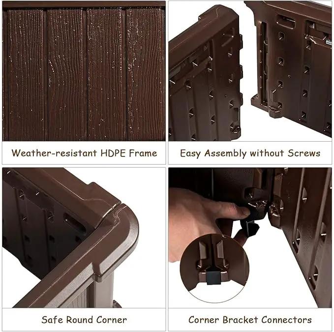 Giantex Raised Garden Bed, Planter for Flower Vegetables, Outdoor Plant Box Patio Backyard, Easy Assembly (48.5''Lx48.5''Wx12''H, Brown) by GreenHaven Gardens