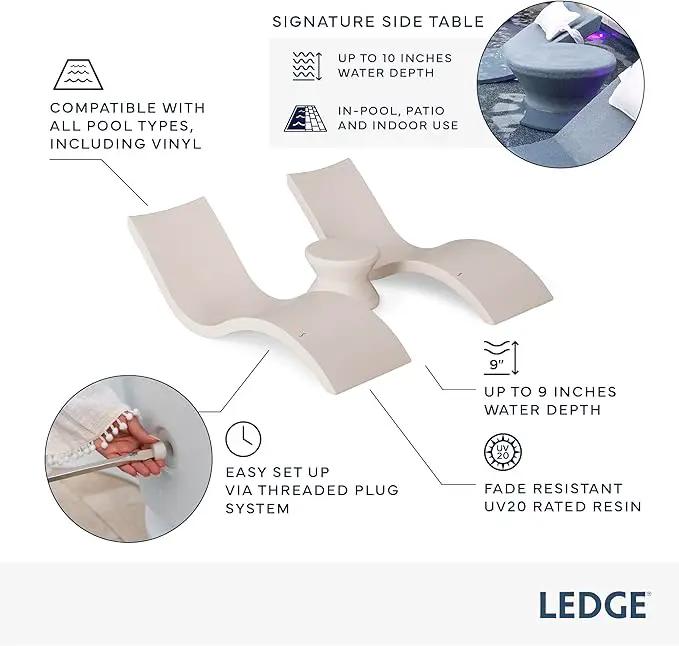 Ledge Lounger Oasis Bundle 2 Chaises + 1 Side Table no Hole by GreenHaven Gardens