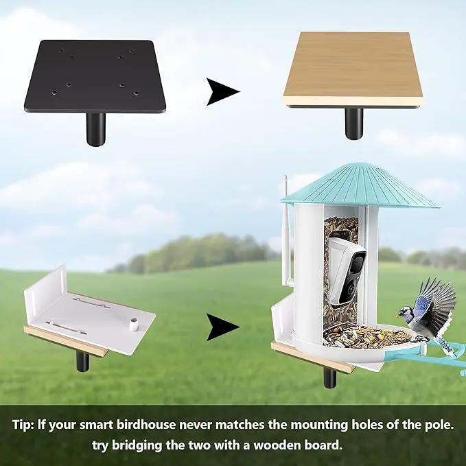 Bird Feeder Pole Kit, 79 Inch Bird House Pole for Outdoors Heavy Duty,5 Base Prongs Adjustable Birds Feeder Stand for House by GreenHaven Gardens