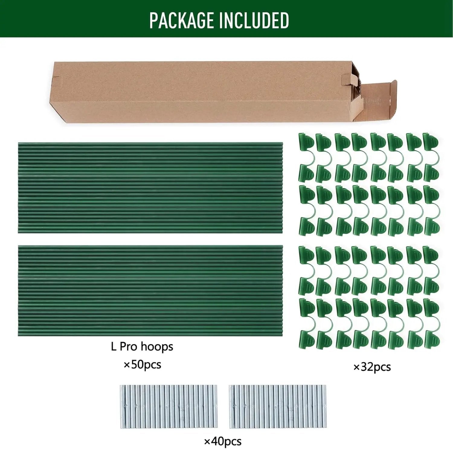 MAXPACE Greenhouse Hoops for 2.7ft or Wider Grow Tunnel, Rust-Free Fiberglass Support Hoops Frame for Garden Fabric, DIY Plant Support Garden Stakes, Gardening Supplies, 50pcs by GreenHaven Gardens