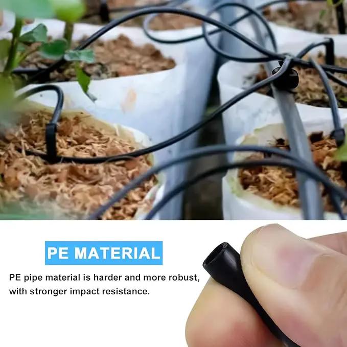 1/4 PE Drip Irrigation Tubing, 100FT Drip Irrigation Hose, Push-To-Connect Compatible- Misting Tubing or Blank Distribution Tubing for DIY Garden Irrigation Hydroponics System by GreenHaven Gardens