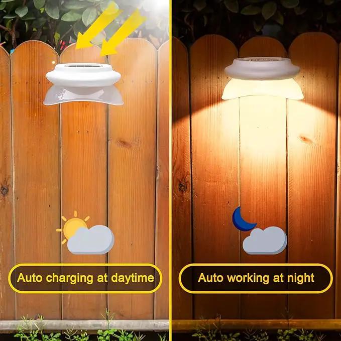 ROSHWEY Gutter Lights Solar Powered, 6 Pack Solar Patio Decor Lights with 9 LED Waterproof Fence Light for Eaves Garage Garden Landscape Pathway (Cool White) by GreenHaven Gardens