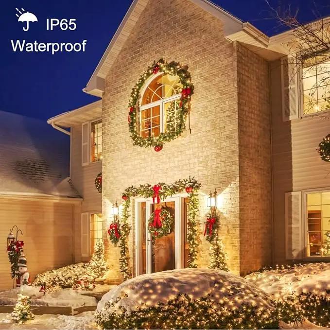 Toodour Solar Christmas Lights, 2 Packs Total 144ft 400 LED 8 Modes Solar String Lights, Waterproof Solar Outdoor Christmas Lights for Garden, Patio, Fence, Balcony, Christmas Tree Decor - Warm White by GreenHaven Gardens