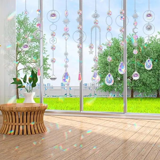 HYBEADS 200 Pcs DIY Suncatcher Making Kits for Adults Crystal Sun Catchers Crafts with Hooks Chains Pendants Rainbow Maker for Window Hanging Prism Indoor Outdoor Garden Xmas Wedding Party Decor by GreenHaven Gardens