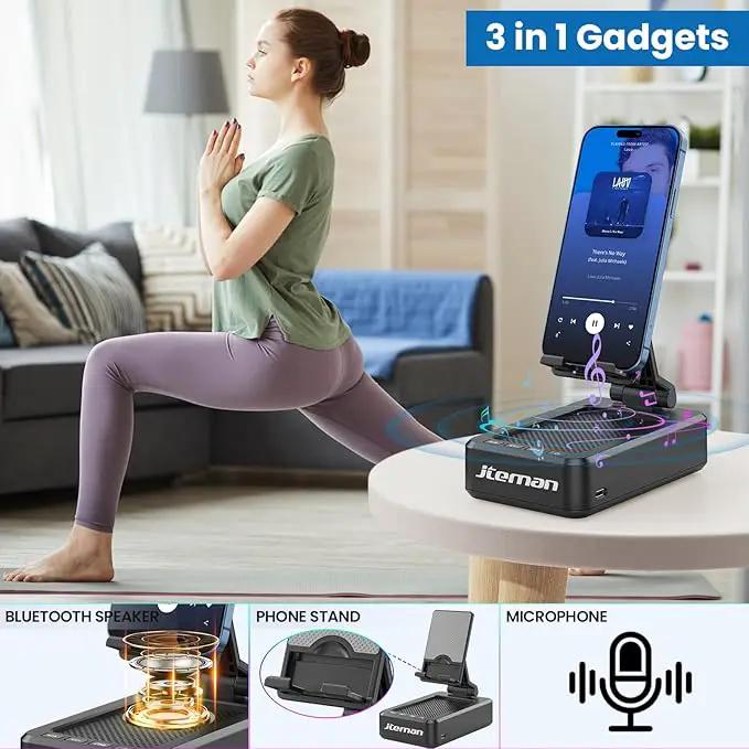Cell Phone Stand with Wireless Bluetooth Speaker and Anti-Slip Base HD Surround Sound Perfect for Home and Outdoors with Bluetooth Speaker for Desk Compatible with iPhone/ipad/Samsung Galaxy by GreenHaven Gardens