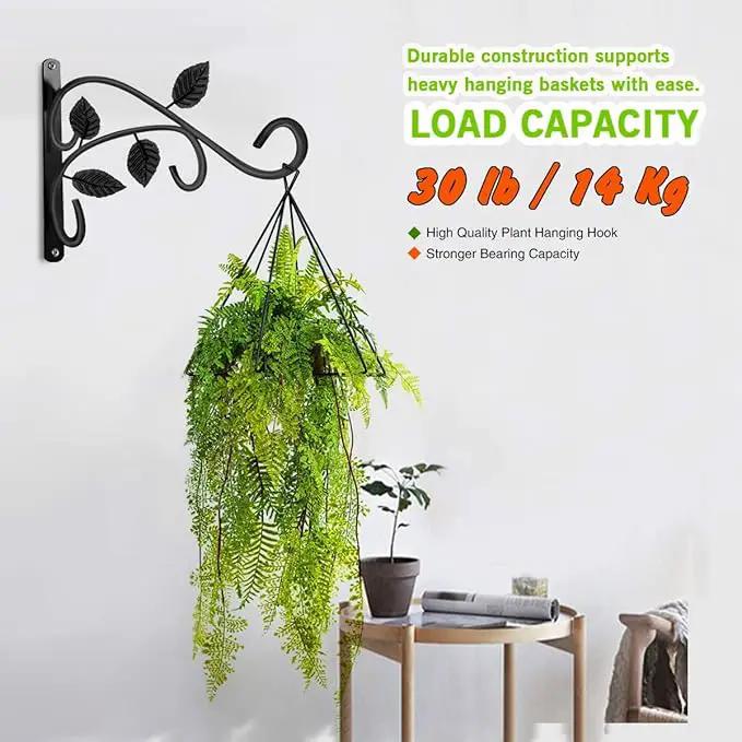 KABB 2 PCS Metal Hanging Hook Plants Brackets, 12 Inch Iron Wall Mount Bracket Durable Rust-Resistant Plant Hanger Hook for Hanging Plants Bird Feeder Wind Chimes Lantern by GreenHaven Gardens