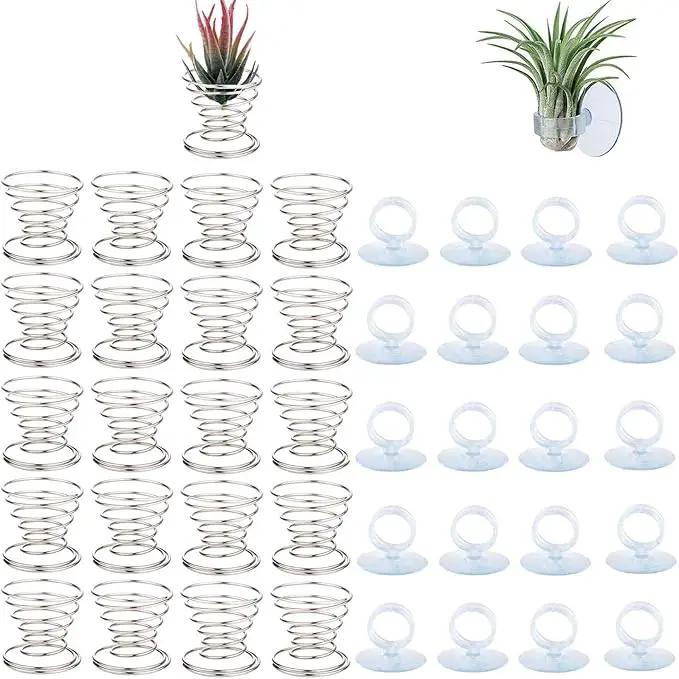 40 Pack Air Plant Stand Holder Tillandsia Airplant Container with Suction Cup Tabletop Planter Display Racks for Hanging Tillandsia House Plants by GreenHaven Gardens