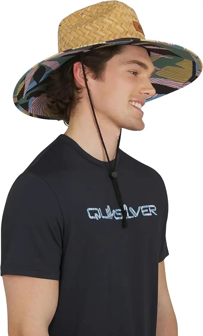 Quiksilver Men's Wide Brim Outdoor Lifeguard Straw Sun Hat by GreenHaven Gardens