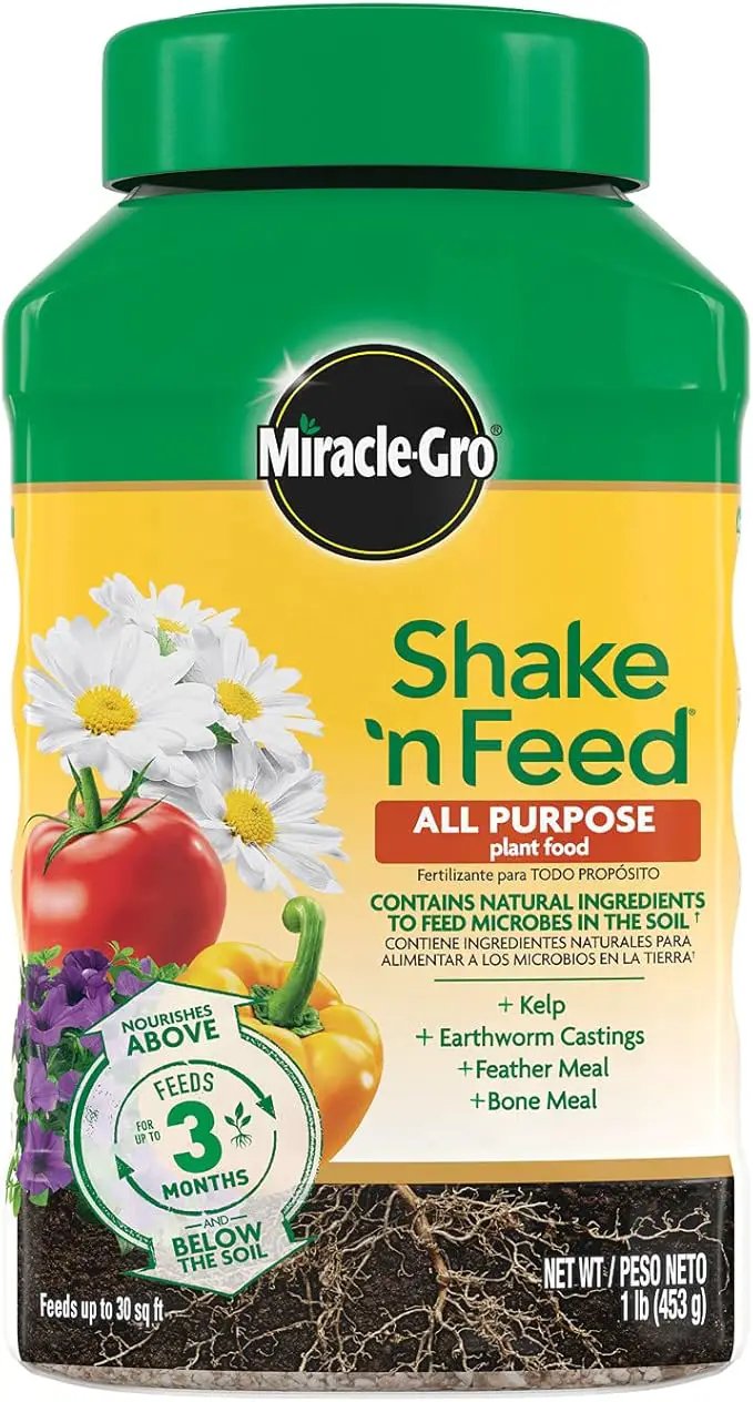 Miracle-Gro Shake 'N Feed All Purpose Plant Food, For In-Ground and Container Plants, Feeds for up to 3 Months, 1 lb. by GreenHaven Gardens