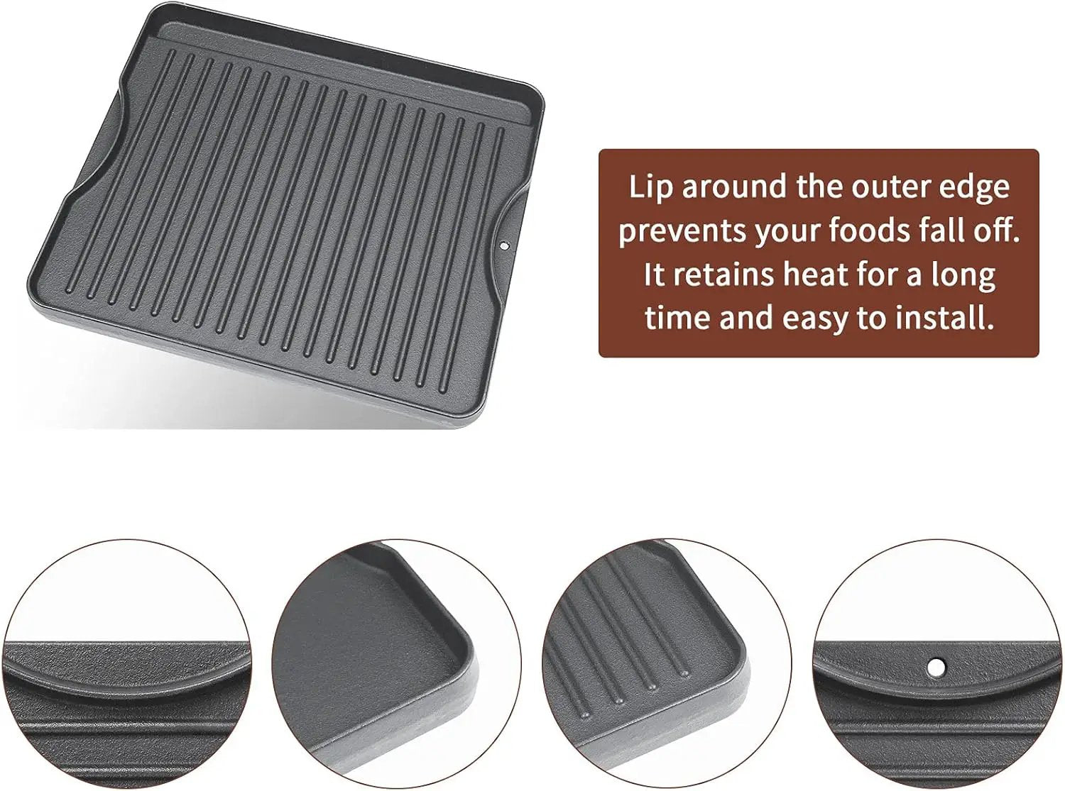 Cast Iron Griddle for Camp Chef, Reversible Griddle for Outdoor Cooking 14" x 16" for Camp Chef 2 Burner Stove Explorer 2-Burner, 3-Burner, 2X, 3X, Single Burner Stove by GreenHaven Gardens
