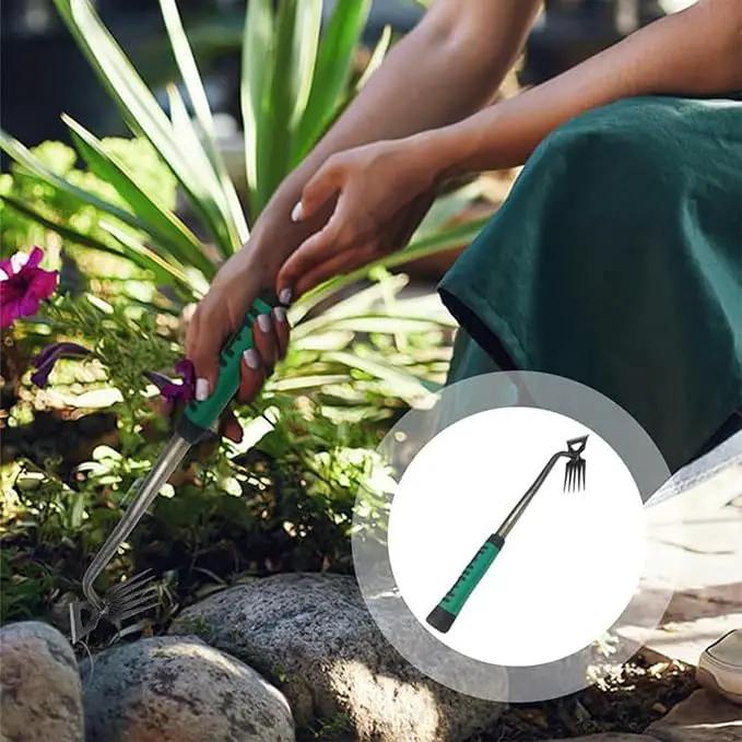 Gardening Hand Weeder Tools, New Weeding Artifact Uprooting Weeding Tool with Handle, 5 Teethes Durable Manganese Steel Weed Puller Tool for Vegetable Gardening Backyard Farm Planting & Weeding by GreenHaven Gardens