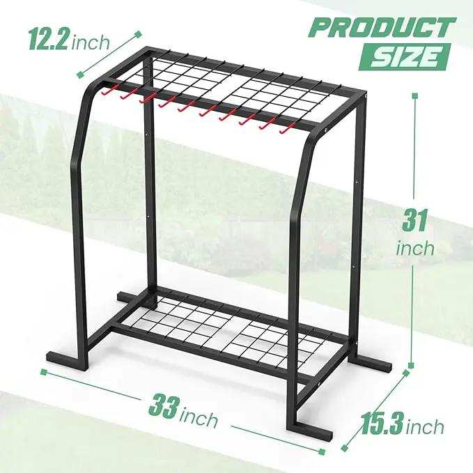 Trieez Extra Large Garden Tool Organizer for Garage, NEVER FALL OVER - Yard Tool Organizer Garage for Organization and Storage, Tool Rack for Shed, Outdoor, Tool Stand by GreenHaven Gardens
