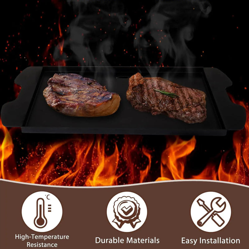 Weber Traveler Griddle Plate, Cast Iron, Black, Rectangular, 24.5'L x 11.5'W x 2'H, Fit for Weber Traveler Grills 9010001 9020001 9030001 9013001 9011701, Replacement Part 7034, with Carry Bag by GreenHaven Gardens