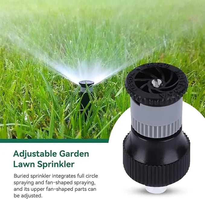 6PCS Lawn Sprinkler Garden Sprinkler, 360° Rotating Buried Spray Nozzle Large Area Coverage Automatic Lawn Sprinkler Heads G1/2 Female Thread Adjusted Watering Sprinkler for Lawn Yard Garden Planter by GreenHaven Gardens