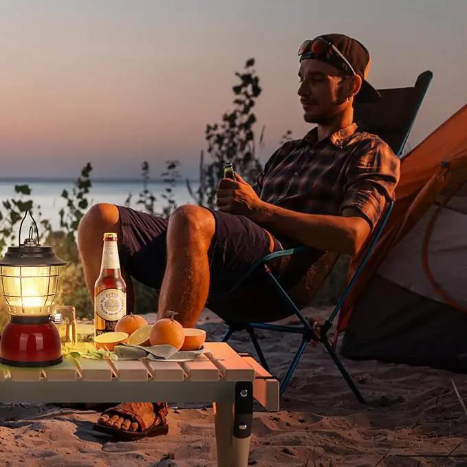 LED Camping Lantern Rechargeable Stepless Dimming Vintage Tent Lamp, 4000mAh Power Bank, IPX5 Waterproof Portable Hanging Camping Tent Light for Camping Hiking Emergency and Power Outage by GreenHaven Gardens