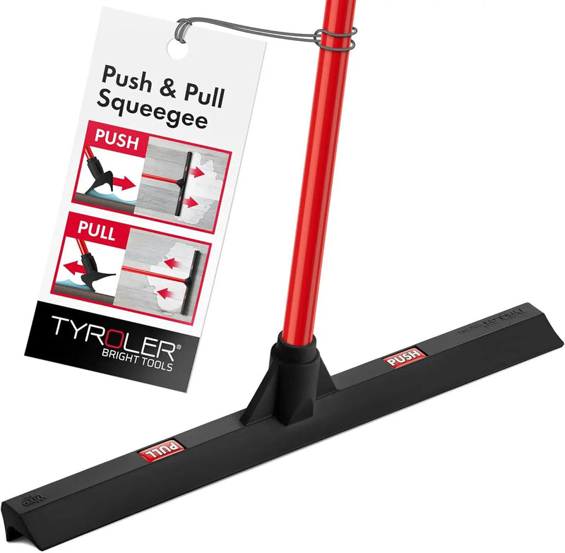 Tyroler Rubber Floor Squeegee 17" Floor Squeegee Heavy Duty, Deck Squeegee Outdoor for Floors with 55" 4 Part Handle, Perfect Outdoor Squeegee for Patio, Tiles, Marble, Garage, Shower, Window by GreenHaven Gardens