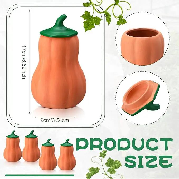 4 Pcs 24oz Terracotta Watering Spikes Self Watering Planter Insert Terracotta Stakes Olla Pot for Outdoor Indoor Garden Plants, Easy to Refill(Pumpkin) by GreenHaven Gardens