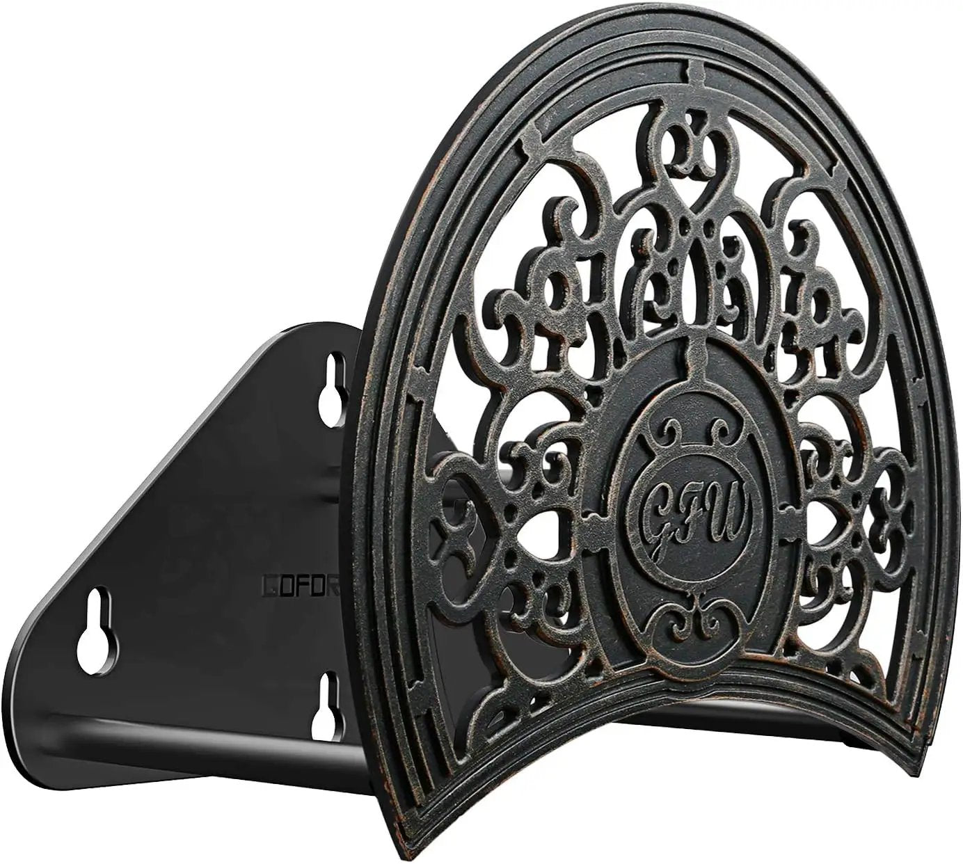 GOFORWILD Garden Hose Holder made of Stainless Cast Aluminum, Decorative Hose Butler Sturdy Water Hose Rack, Durable Wall Hose Hanger, Holds 125-Feet of 5/8-Inch Hose, Hose Reel, 7005 by GreenHaven Gardens