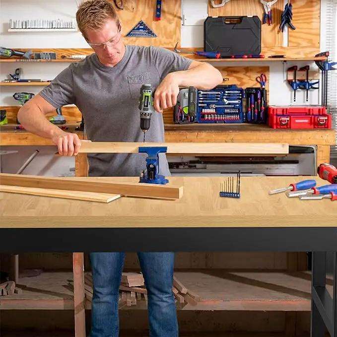 48" Adjustable Workbench,Heavy-Duty Work Table,3000 LBS Load Capacity Particleboard Hardwood Workstation Outlets with Power Strips and Fixed feet,for Workshop, Garage by GreenHaven Gardens