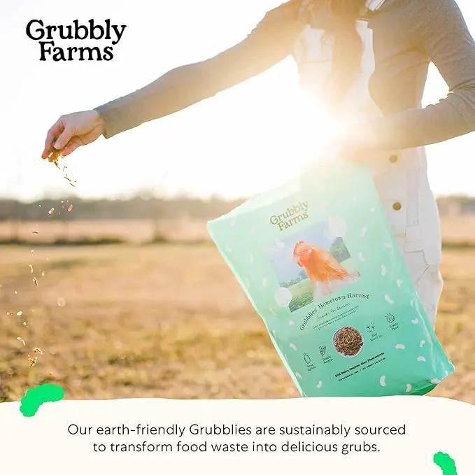 Grubblies - Black Soldier Fly Larvae for Chickens - Chicken Treats Grown in The US and Canada - for Strong Eggshells and Healthy Feathers - Grubblies Hometown Harvest 1LB by GreenHaven Gardens