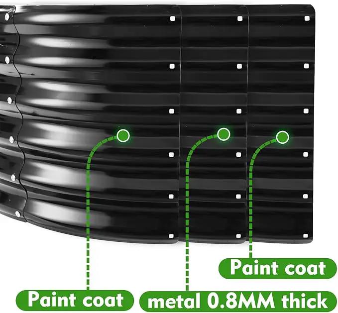 17" Tall Round Outdoor Garden Raised Garden Bed Kits- 0.8MM Thick Metal Raised Planter Bed/Ground Planter Box for Variety of Flowers,Herbs,Vegetables (Black, 32 inches Diameter) by GreenHaven Gardens