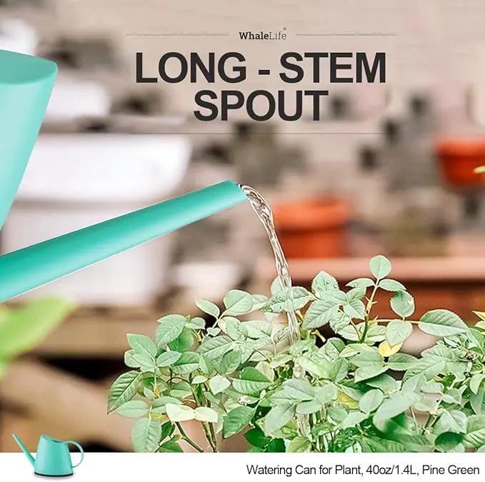 WhaleLife Indoor Watering Can for House Bonsai Plants (1.4L, Pine Green) by GreenHaven Gardens