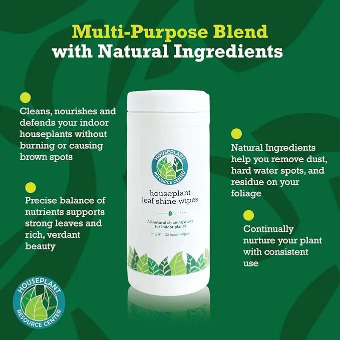 Leaf Cleaner Wipes for House Plants - Sparkling Leaf Shine for Indoor Plants - Houseplant Resource Center Plant Cleaning Wipes for Leaves - Root and Plant Duster Wipes (30 Count) by GreenHaven Gardens