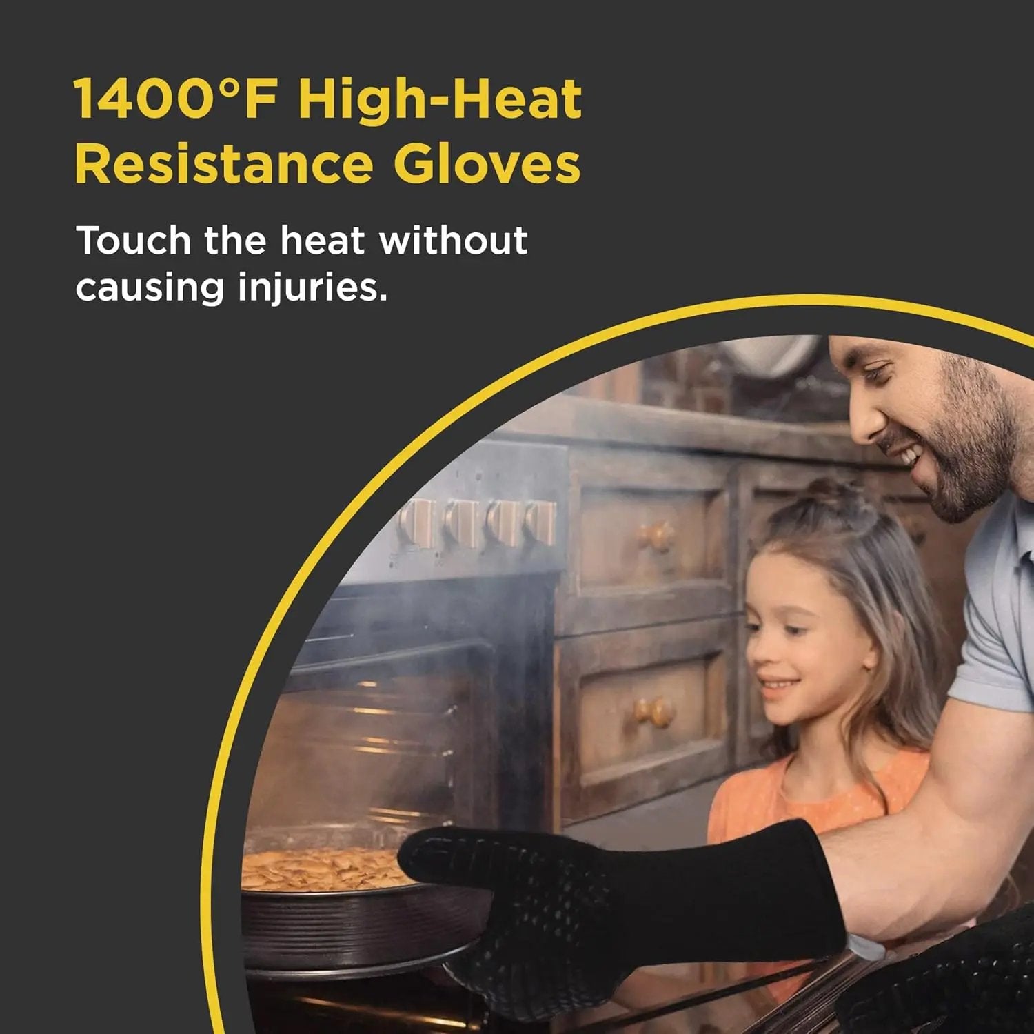 Insulated BBQ Heat Resistant Gloves - Neoprene & Polyester Barbecue Grilling Gloves with Silicone Pads for Gas Grill & Charcoal Grills Outdoor Cooking - 1400°F High Heat Fire BBQ Mittens by O-Yaki by GreenHaven Gardens