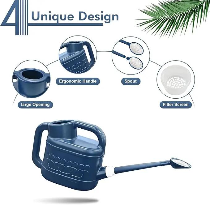 2 Gallon Watering Can for Outdoor Plants, Plant Watering Can with Removable Long Spout and Stainless Steel Sprinkler Head, Large Water Can for Garden Flowers Vegetables by GreenHaven Gardens