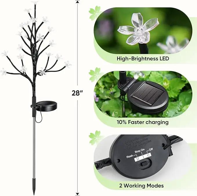 Solar Garden Lights Garden Decor, Solar Flowers Lights Outdoor Decorative,2Pack 40LED Solar Lights Outdoor Garden Waterproof for Outside Yard,Lawn,Patio,Pathway Decorations Gardening Gifts by GreenHaven Gardens