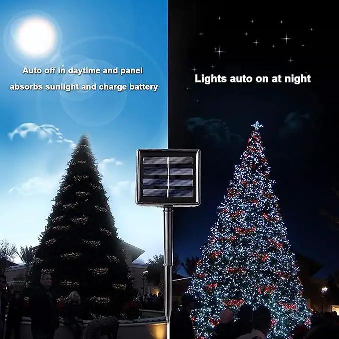 Toodour Solar Christmas Lights, 72ft 200 LED 8 Modes Outdoor Christmas String Lights, Waterproof Solar Fairy Lights for Christmas Tree, Fence, Holiday, Party, Balcony, Christmas Decor - Warm White by GreenHaven Gardens