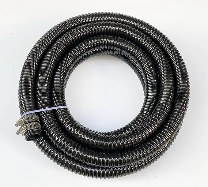 Pond Tubing 1 1/2 inch Id Black Plastic Corrugated Water Hose Strong Flexible Sump Pump Drain Hose 20Ft by GreenHaven Gardens