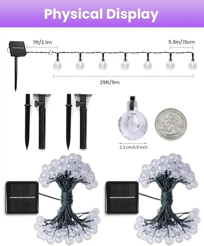 Purple Solar Lights Outdoor Waterproof, 2-Pack 120 LED 72 FT Total, Halloween Globe Lights for Garden Yard Wedding Christmas Party Decor (Purple) by GreenHaven Gardens