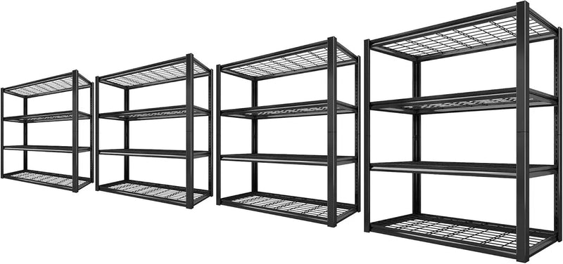 REIBII 40" W Garage Shelving 2240 LBS Storage Shelves Adjustable Heavy Duty Shelving 4 Tier Metal Shelves for Storage 59.5"H Metal Shelf for Pantry Basement Warehouse 40"W × 19.5"D × 59.5"H, 4 Pack by GreenHaven Gardens