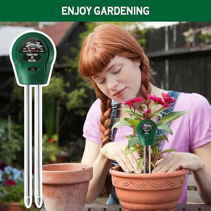 3-in-1 Soil pH Meter - Moisture, Light, and pH Tester for Garden, Lawn, Farm, Indoor & Outdoor Plant Care, Green by GreenHaven Gardens